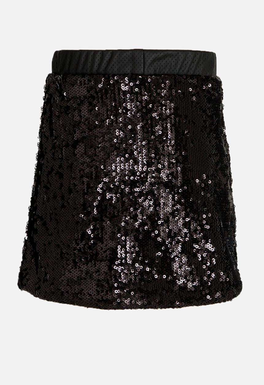 MINOTI - Sequin Skirt with PU Waistband Black