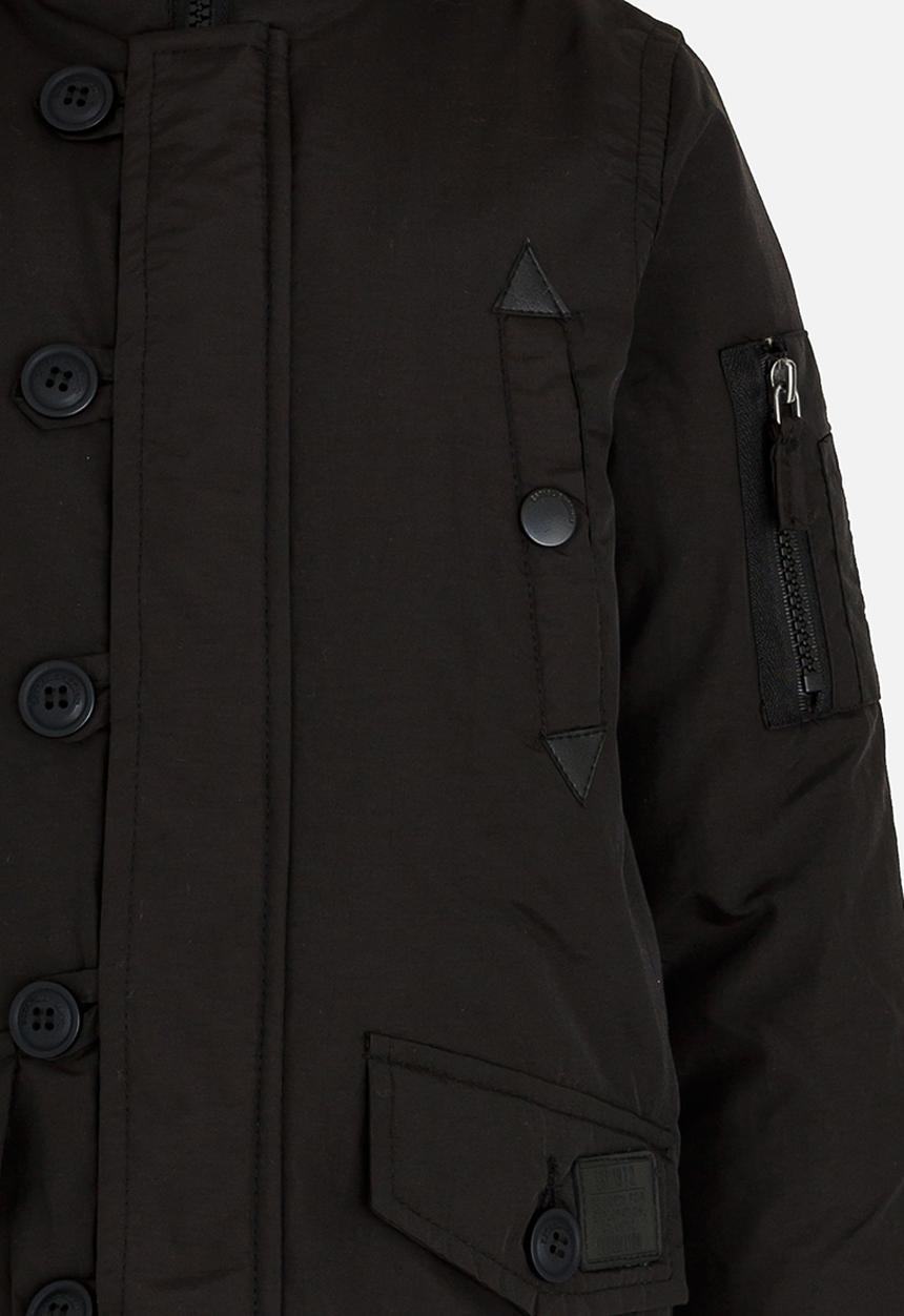 Brave Soul - Boys Zip Through Parker Jacket Black