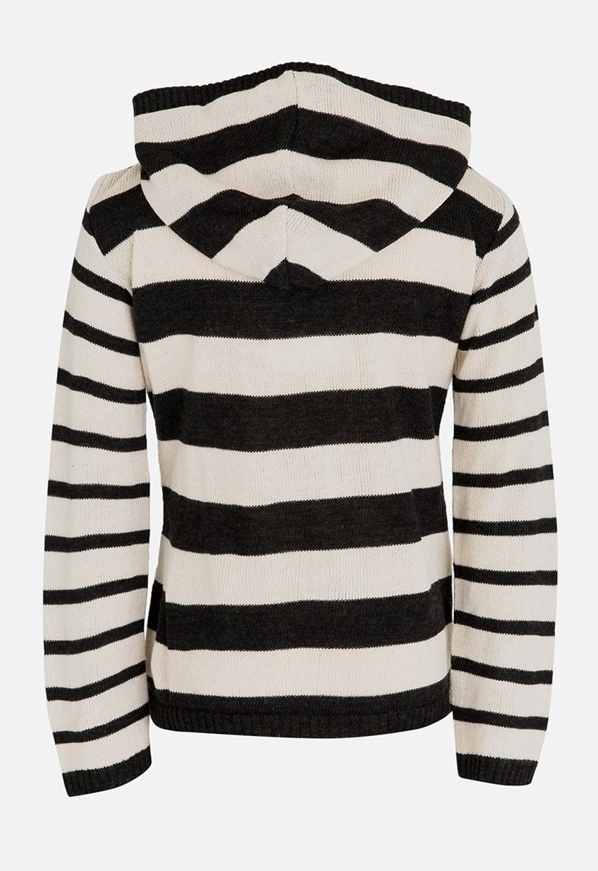 See-Saw - Hooded Button Up Henley Jersey Cream
