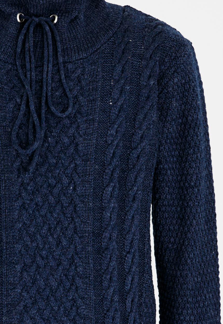 Rebel Republic - Cowl Neck Long Sleeve Jersey Dark Blue