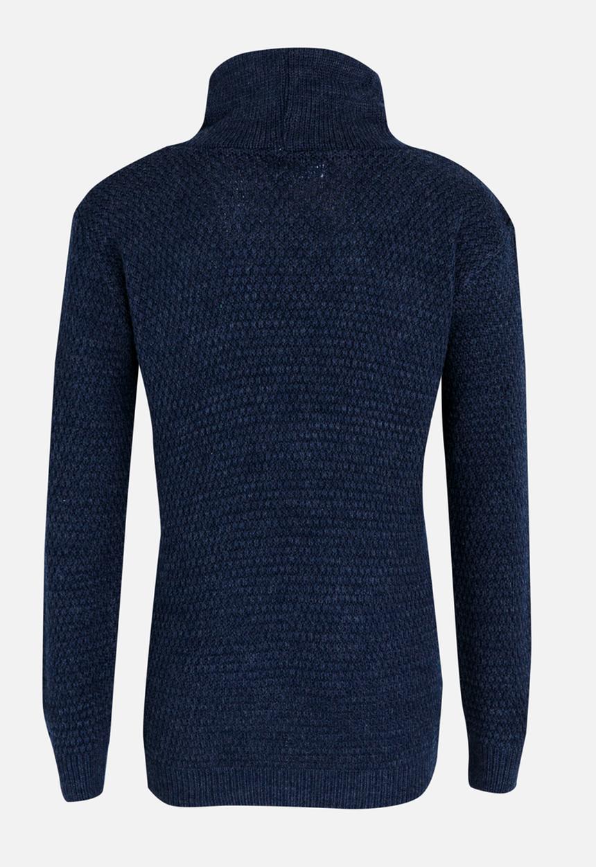 Rebel Republic - Cowl Neck Long Sleeve Jersey Dark Blue