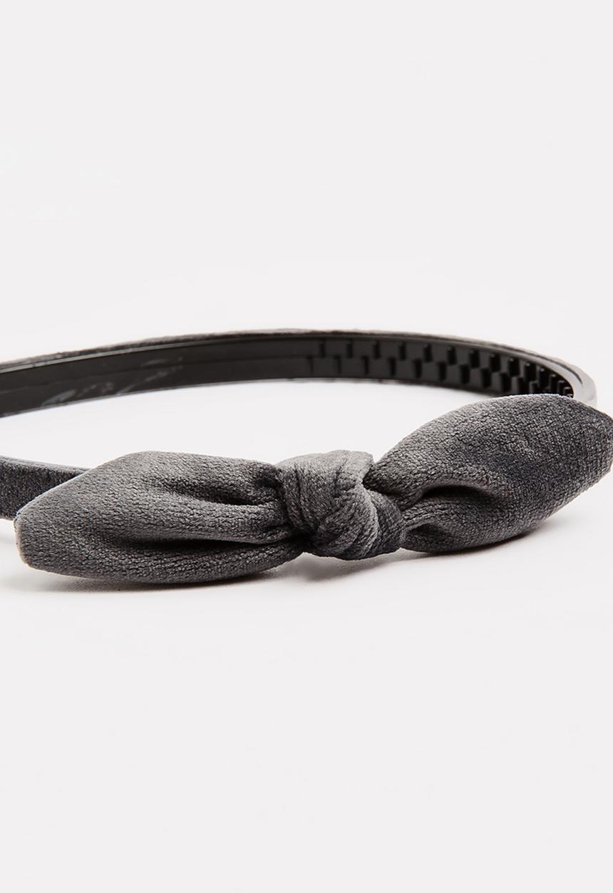 Pop Candy - Velveteen Alice Band Dark Grey