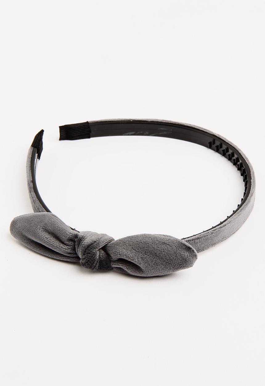 Pop Candy - Velveteen Alice Band Dark Grey