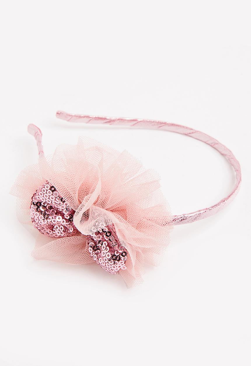 Pop Candy - Glitter Bow Alice Band Mid Pink