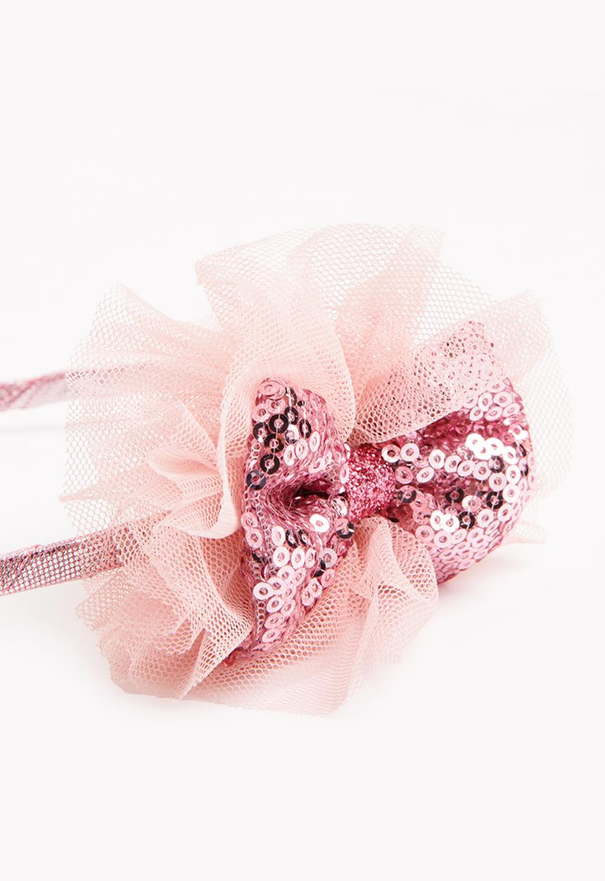 Pop Candy - Glitter Bow Alice Band Mid Pink