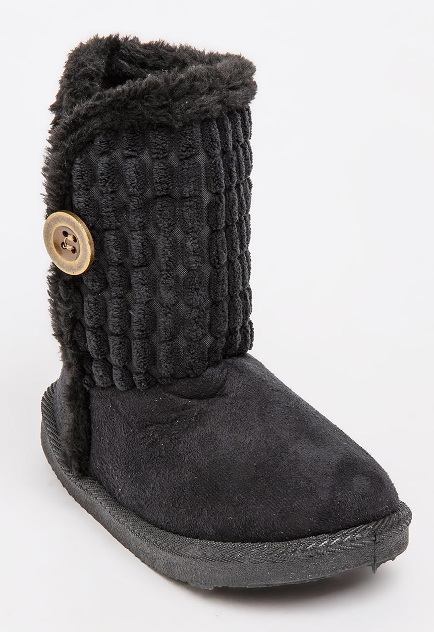 Foot Focus - Faux Fur Boot Blk