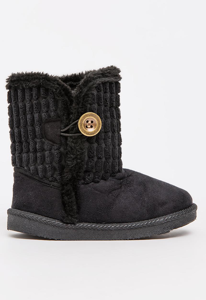 Foot Focus - Faux Fur Boot Blk