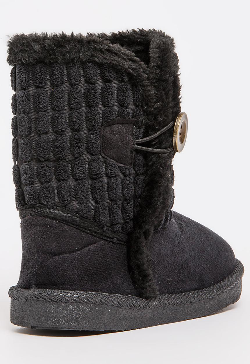 Foot Focus - Faux Fur Boot Blk