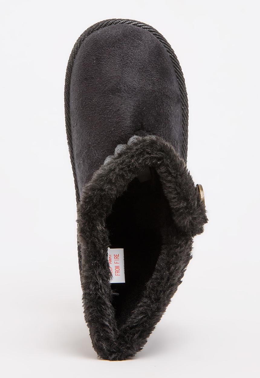 Foot Focus - Faux Fur Boot Blk
