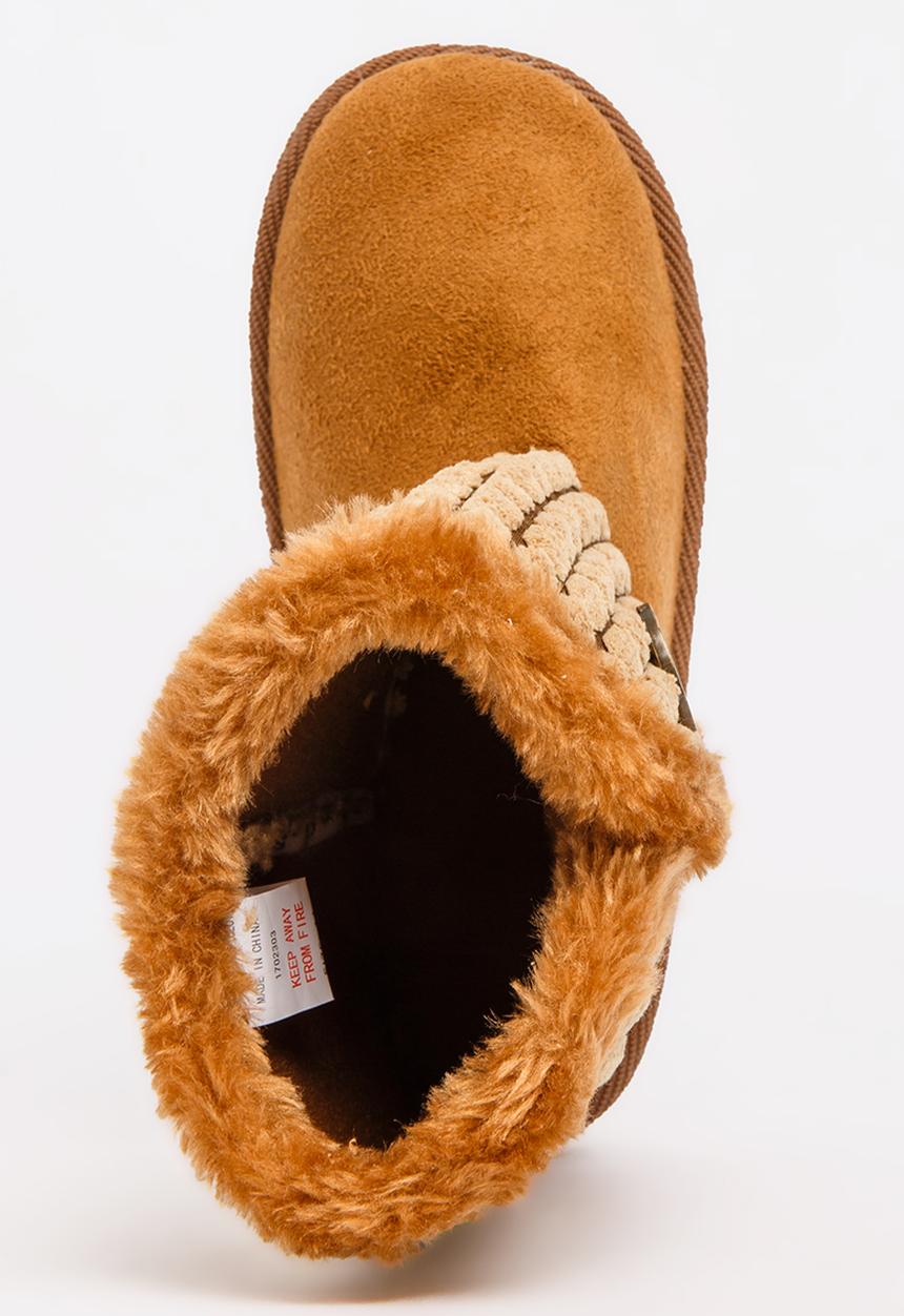 Foot Focus - Faux Fur Boot Tan