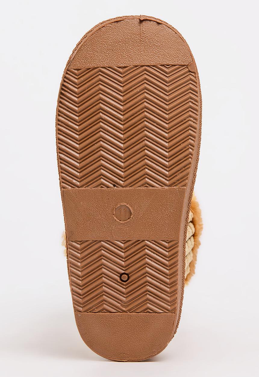 Foot Focus - Faux Fur Boot Tan