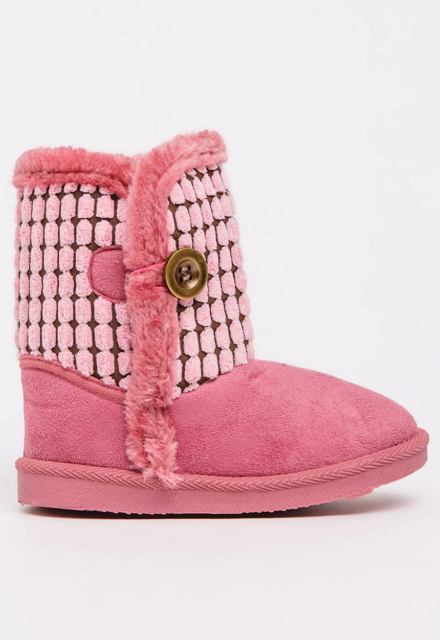 Foot Focus - Faux Fur Boot Mid Pink