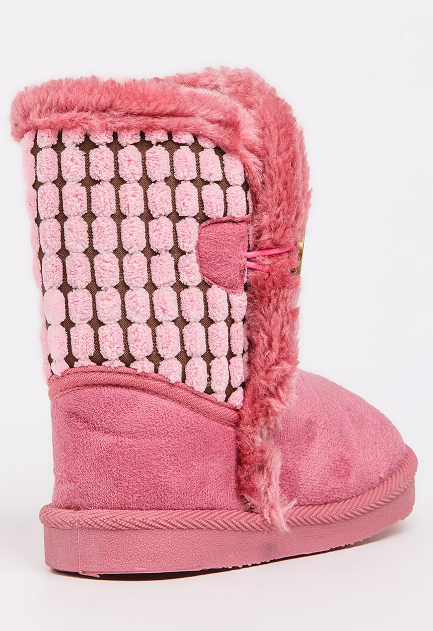 Foot Focus - Faux Fur Boot Mid Pink