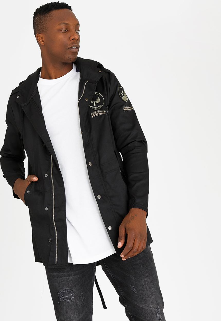 STYLE REPUBLIC - Peter Badged Parka Jacket Black