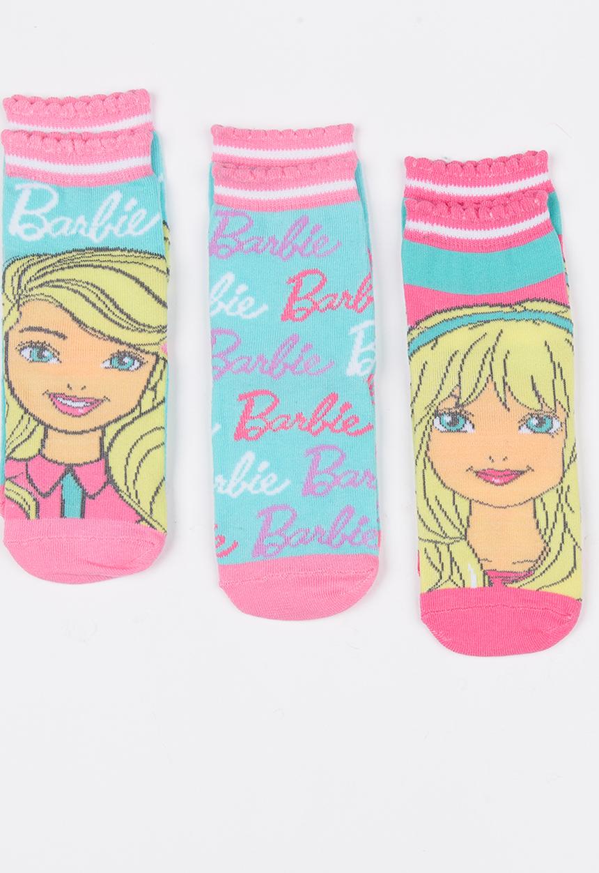 Character Fashion - Barbie 3 pack anklet socks - multi