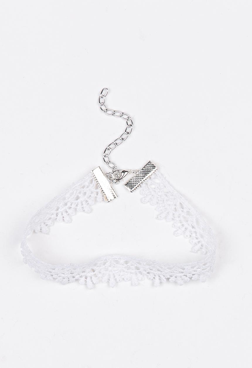 Jewels and Lace - Lace Choker White