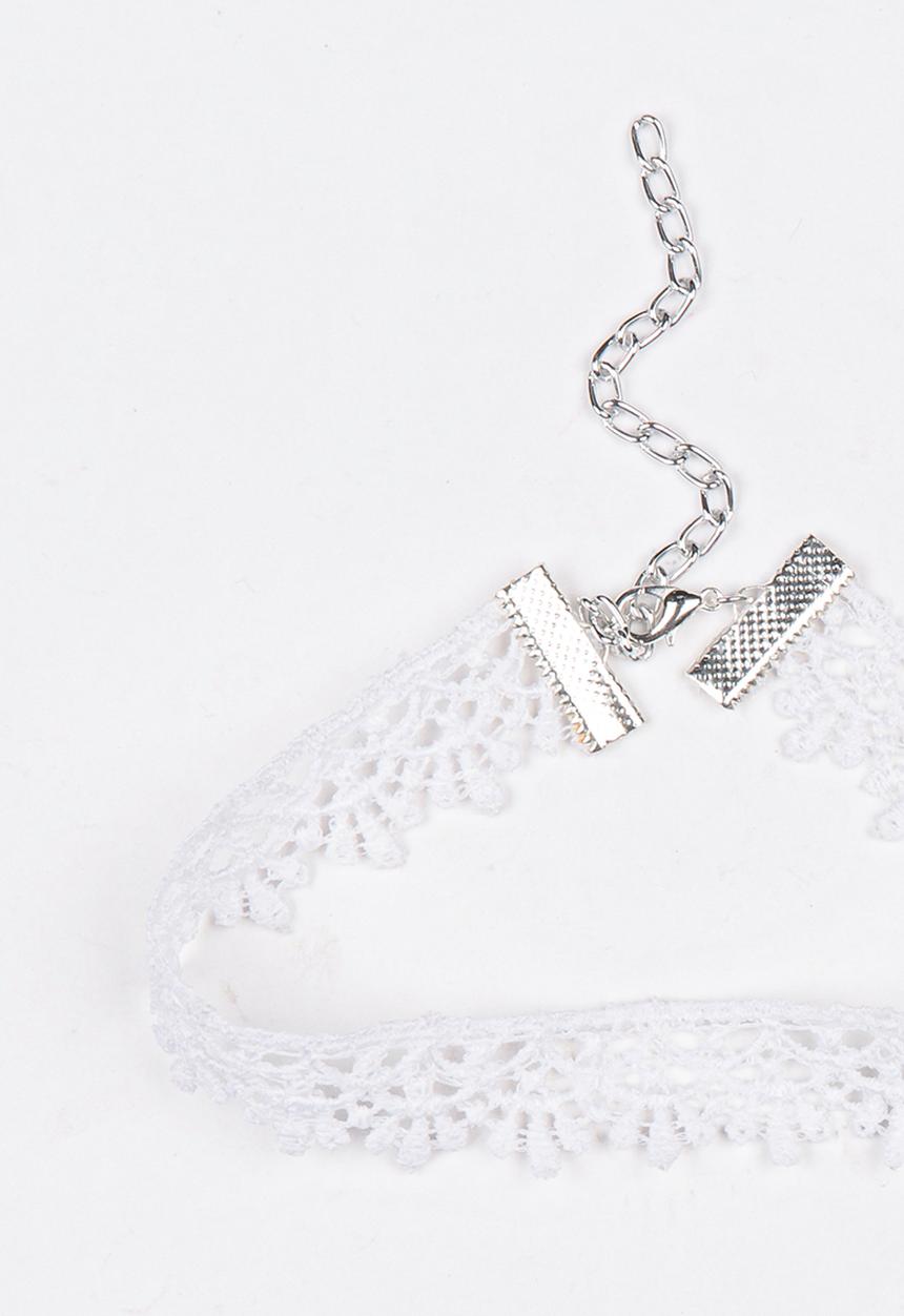 Jewels and Lace - Lace Choker White