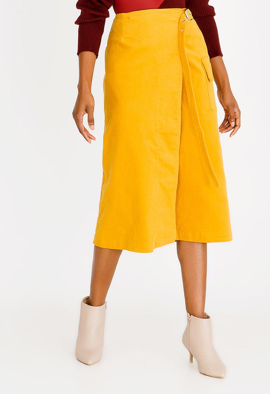 Thebe Magugu - Corduroy Wrap Skirt Yellow