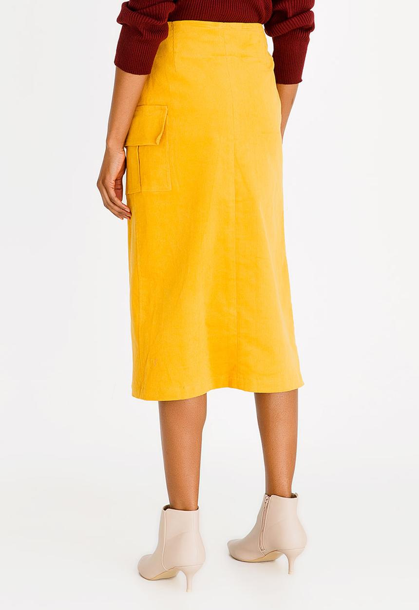 Thebe Magugu - Corduroy Wrap Skirt Yellow