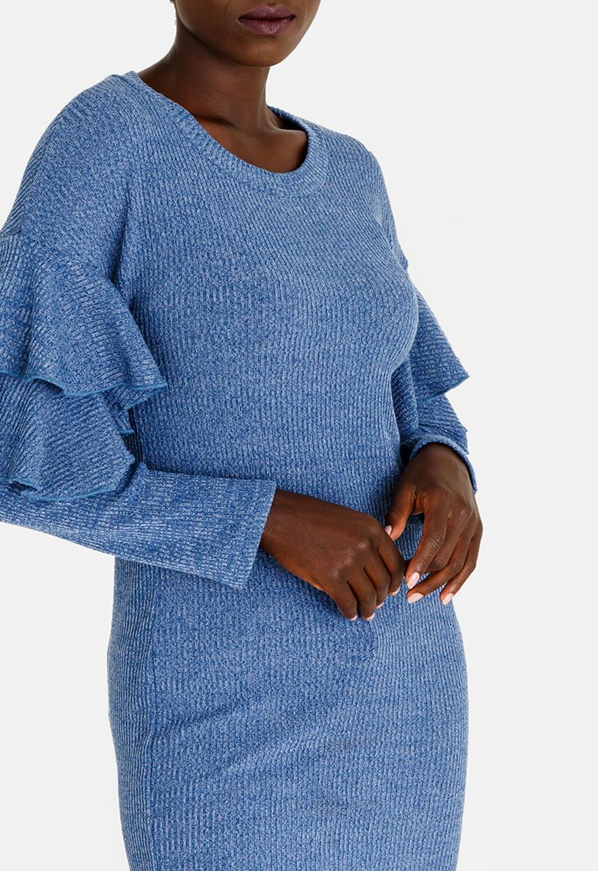 Revenge - Ruffle Sleeve Top Blue