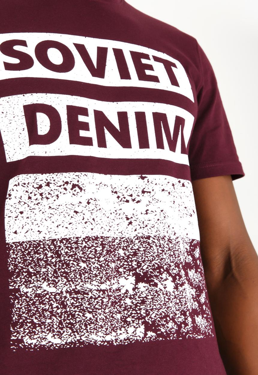 SOVIET - Carazo Crew Neck Logo Tee Burgundy