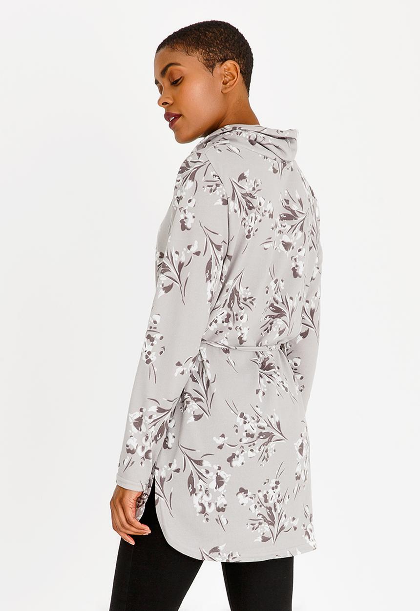 edit - Cowl Neckline Tunic Black and Grey
