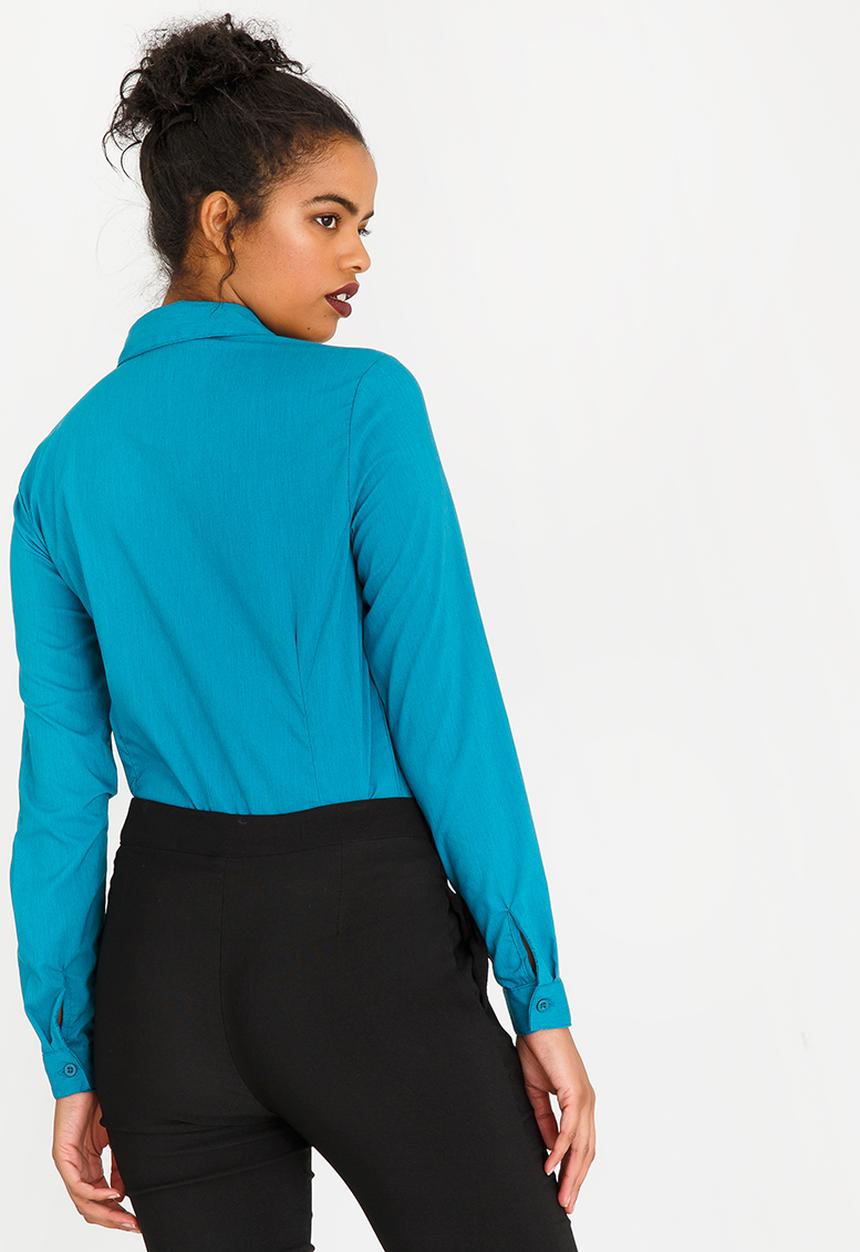 edit - Long Sleeve Classic Shirt Turquoise