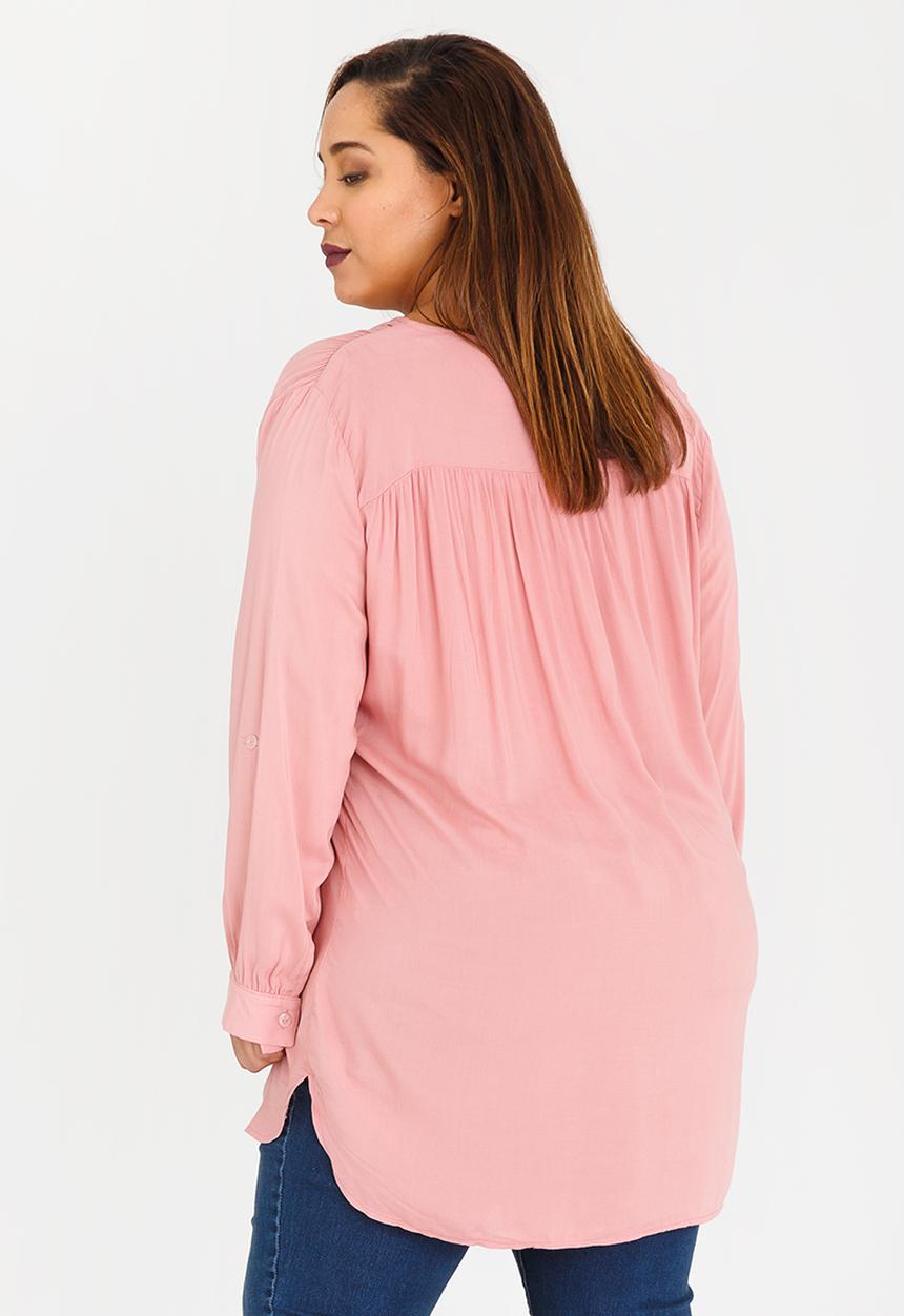 edit Plus - Gypsey Roll-up Sleeve Shirt Rose