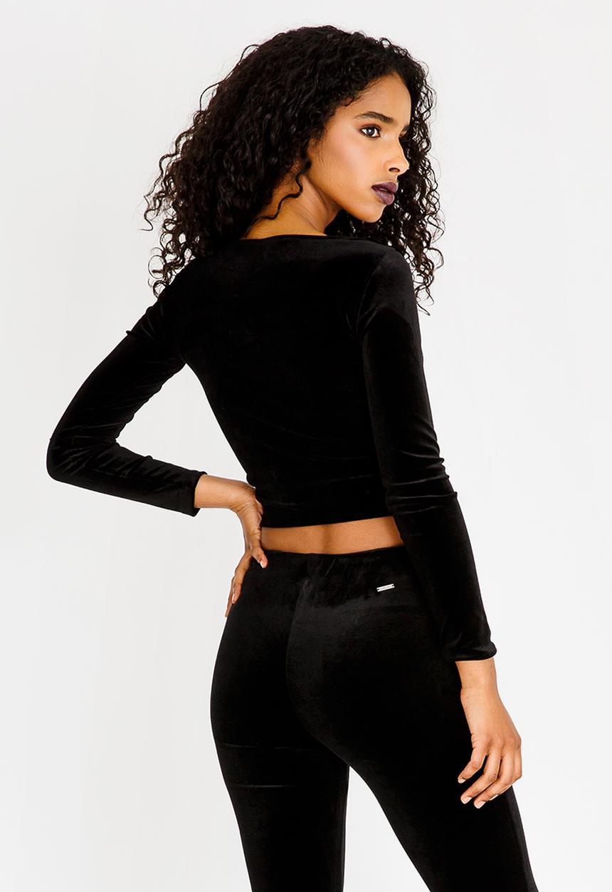 SISSY BOY - Knot Detail Crop Top Black