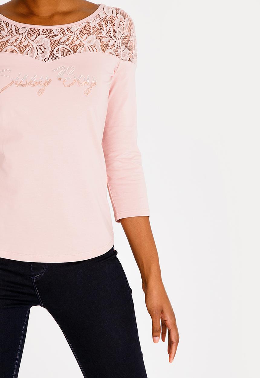 SISSY BOY - One Up Top with Mesh Detail Mid Pink