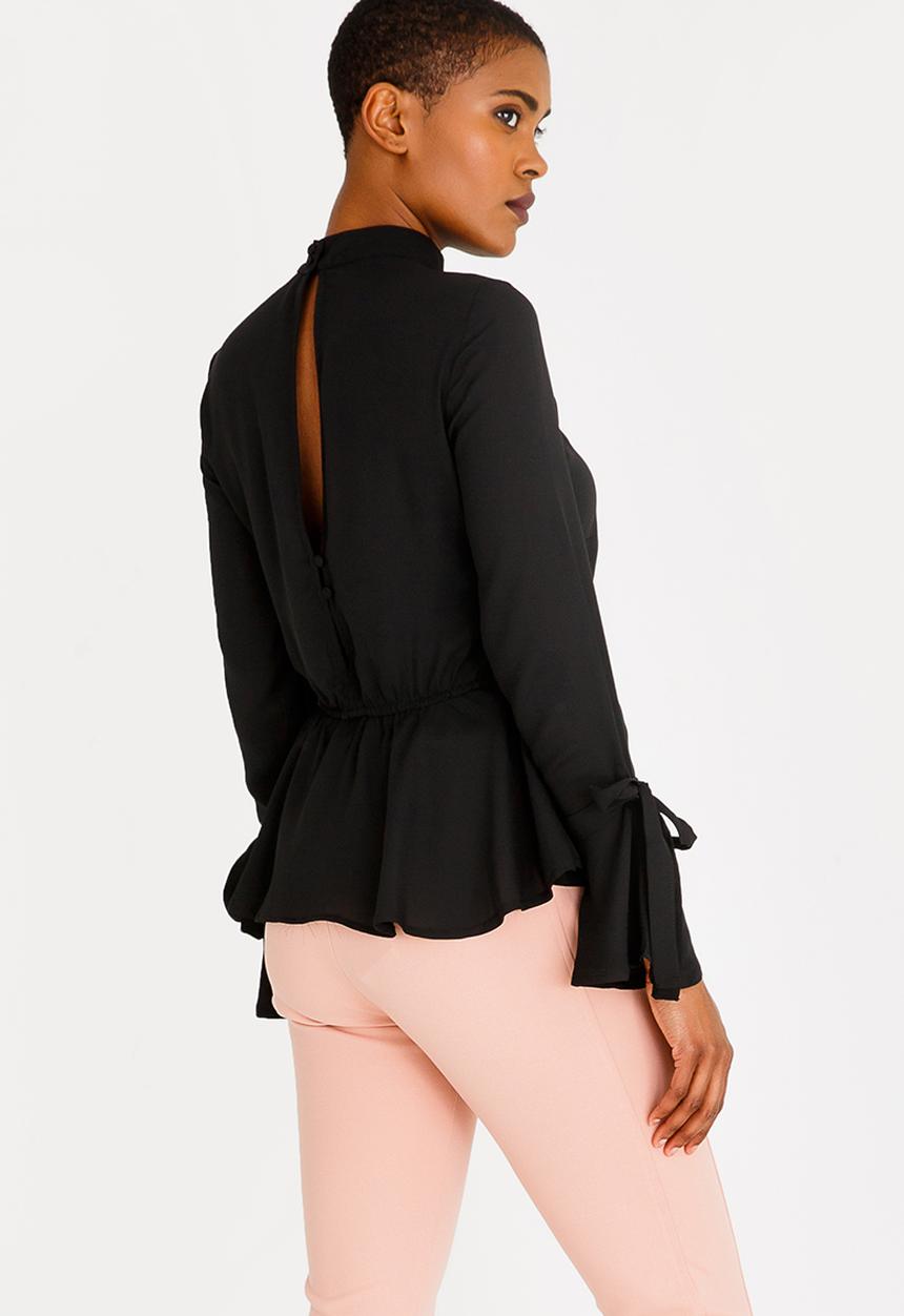SISSY BOY - Girl Boss Peplum Top Black