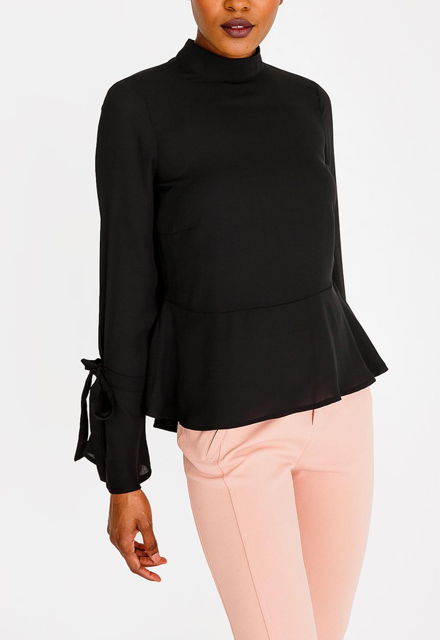 SISSY BOY - Girl Boss Peplum Top Black