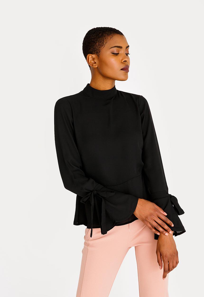 SISSY BOY - Girl Boss Peplum Top Black