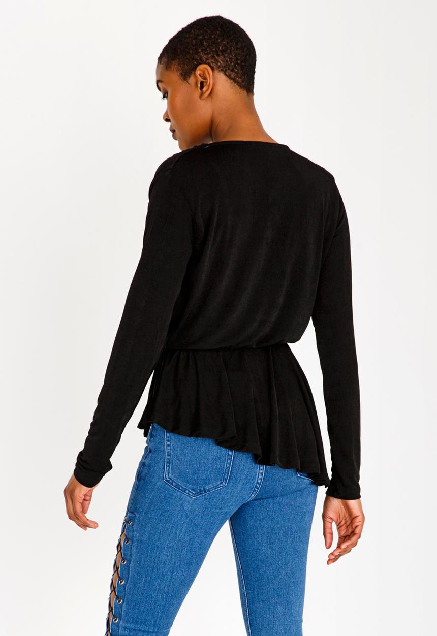 SISSY BOY - Girl Boss Asymmetric Blouse Black