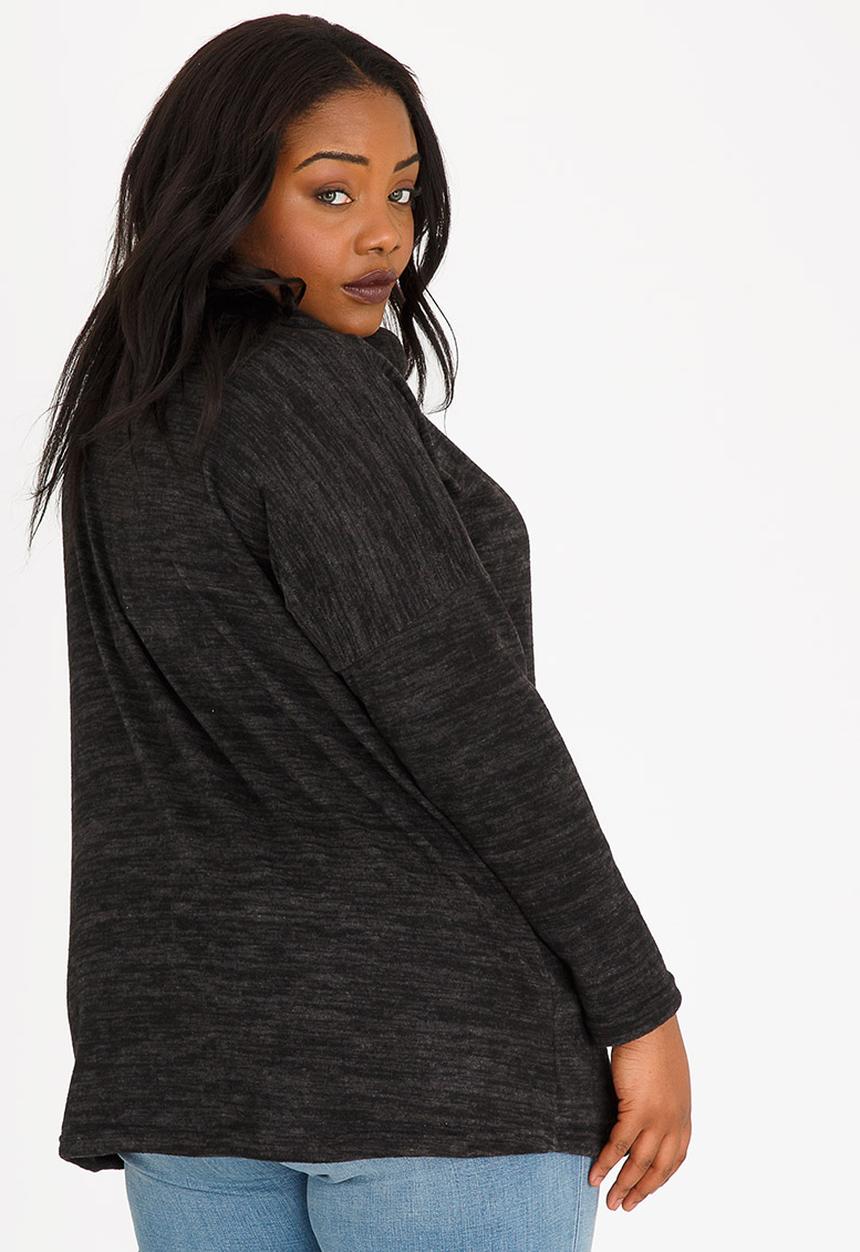 STYLE REPUBLIC PLUS - Wrap Front Pull Over Black