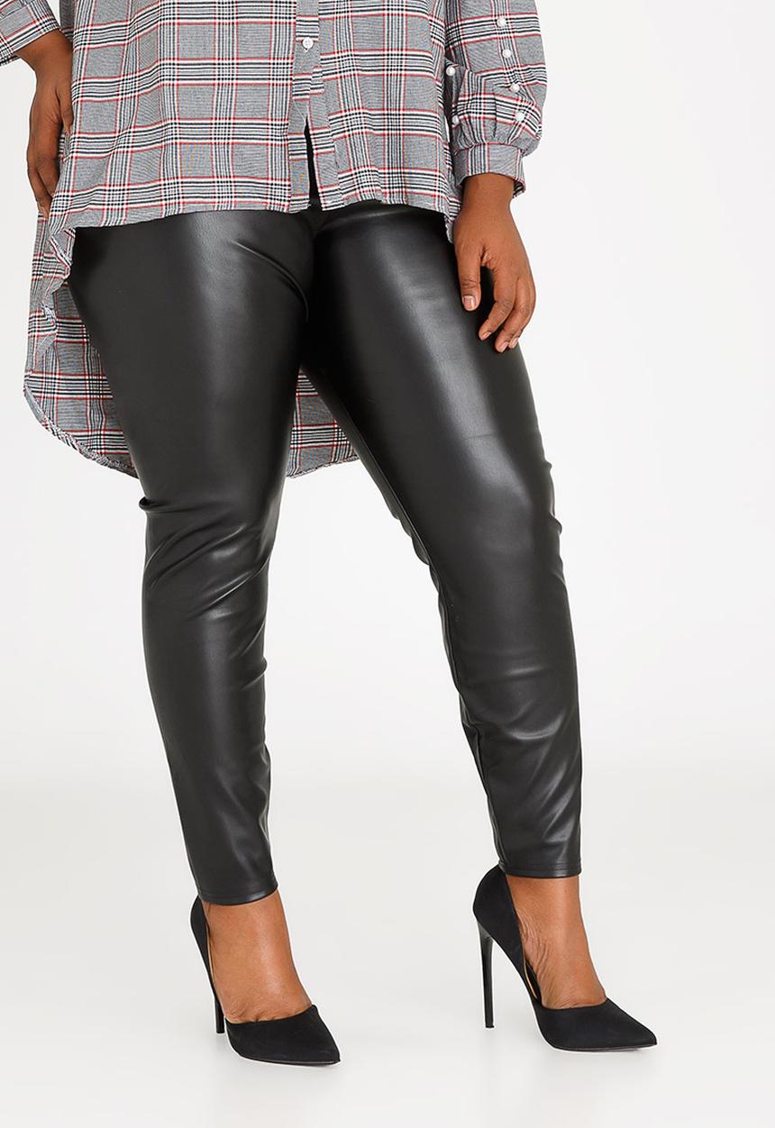 STYLE REPUBLIC PLUS - Wet-look legging - black 