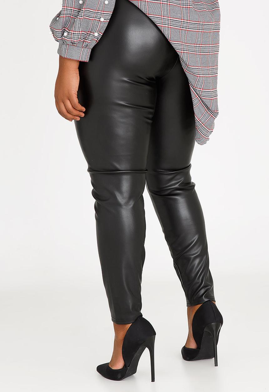 STYLE REPUBLIC PLUS - Wet-look legging - black 