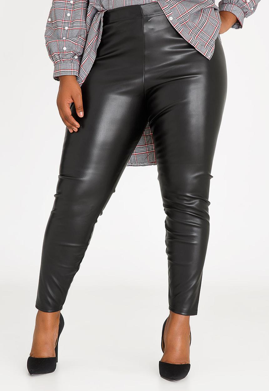 STYLE REPUBLIC PLUS - Wet-look legging - black 