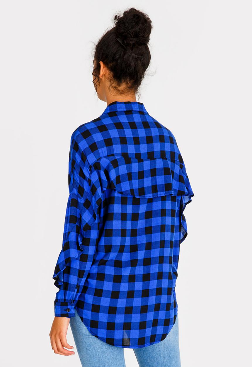 c(inch) - Frill Detail Shirt Mid Blue