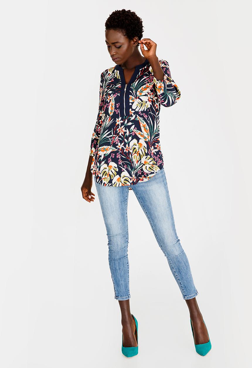 Revenge - Leaf Print Top Multi-colour
