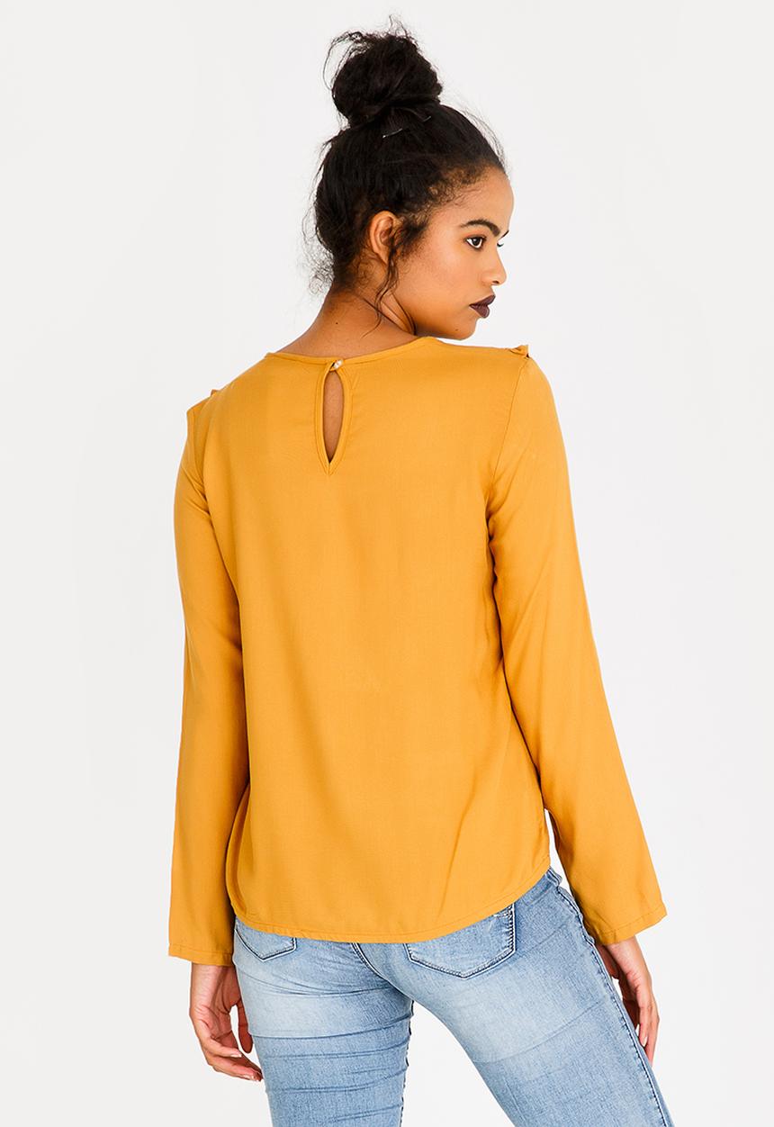 c(inch) - Frill Detail Blouse Yellow