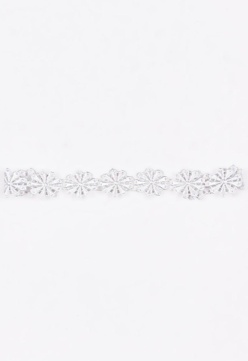 Jewels and Lace - Flower Headband White