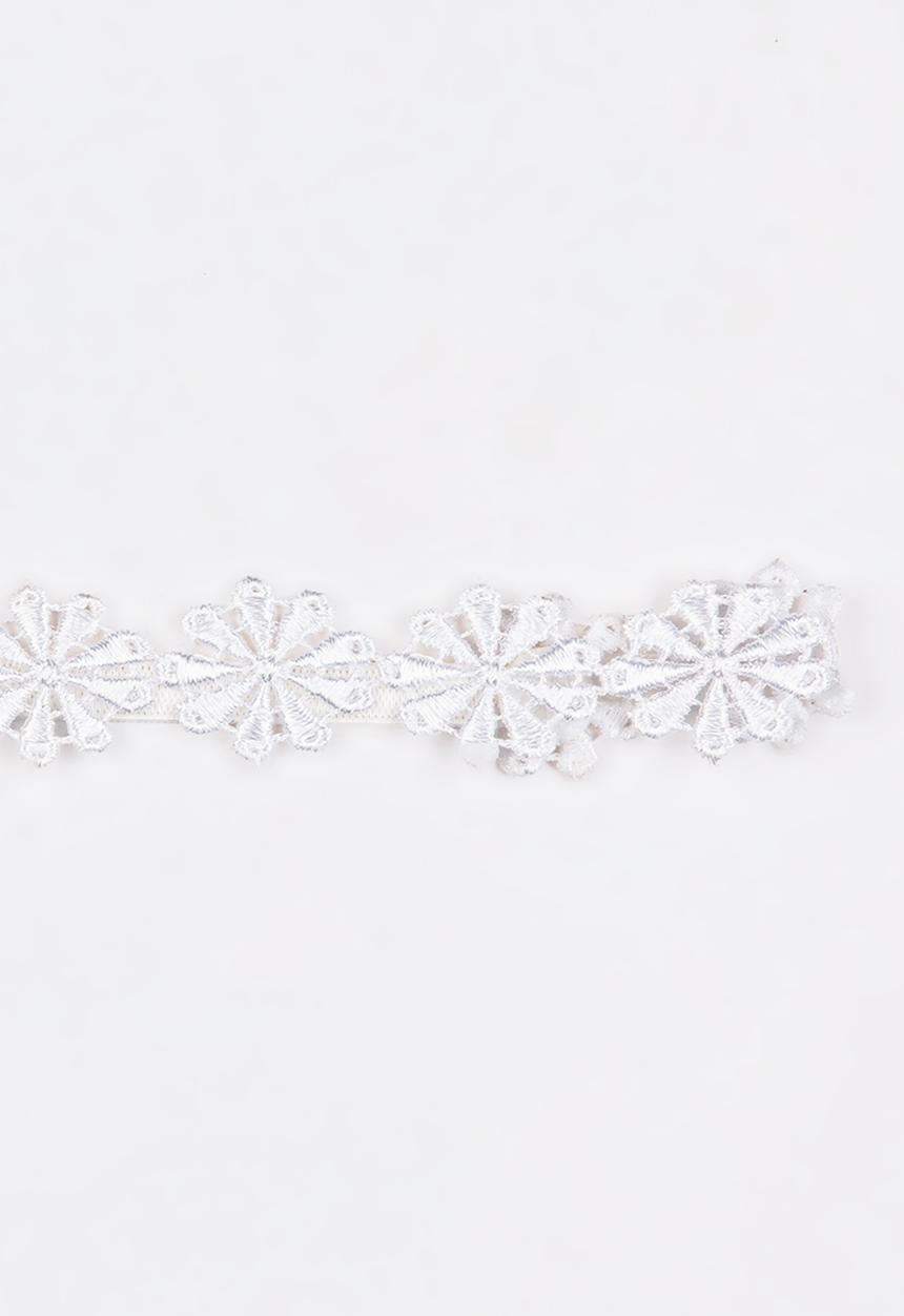 Jewels and Lace - Flower Headband White