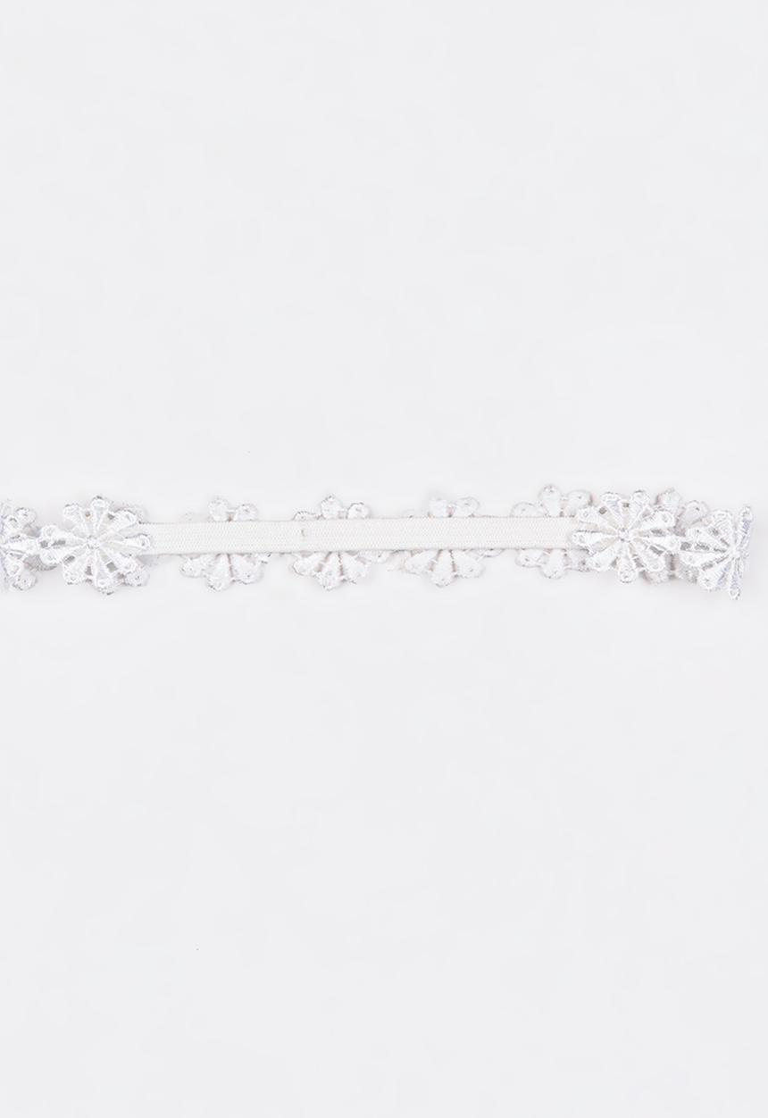 Jewels and Lace - Flower Headband White