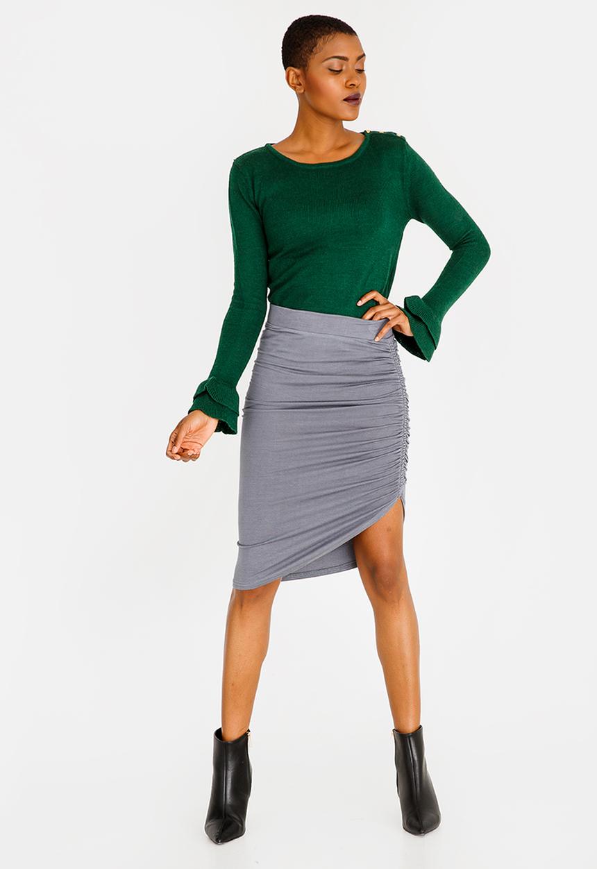 edit - Side Detail Pencil Skirt Grey
