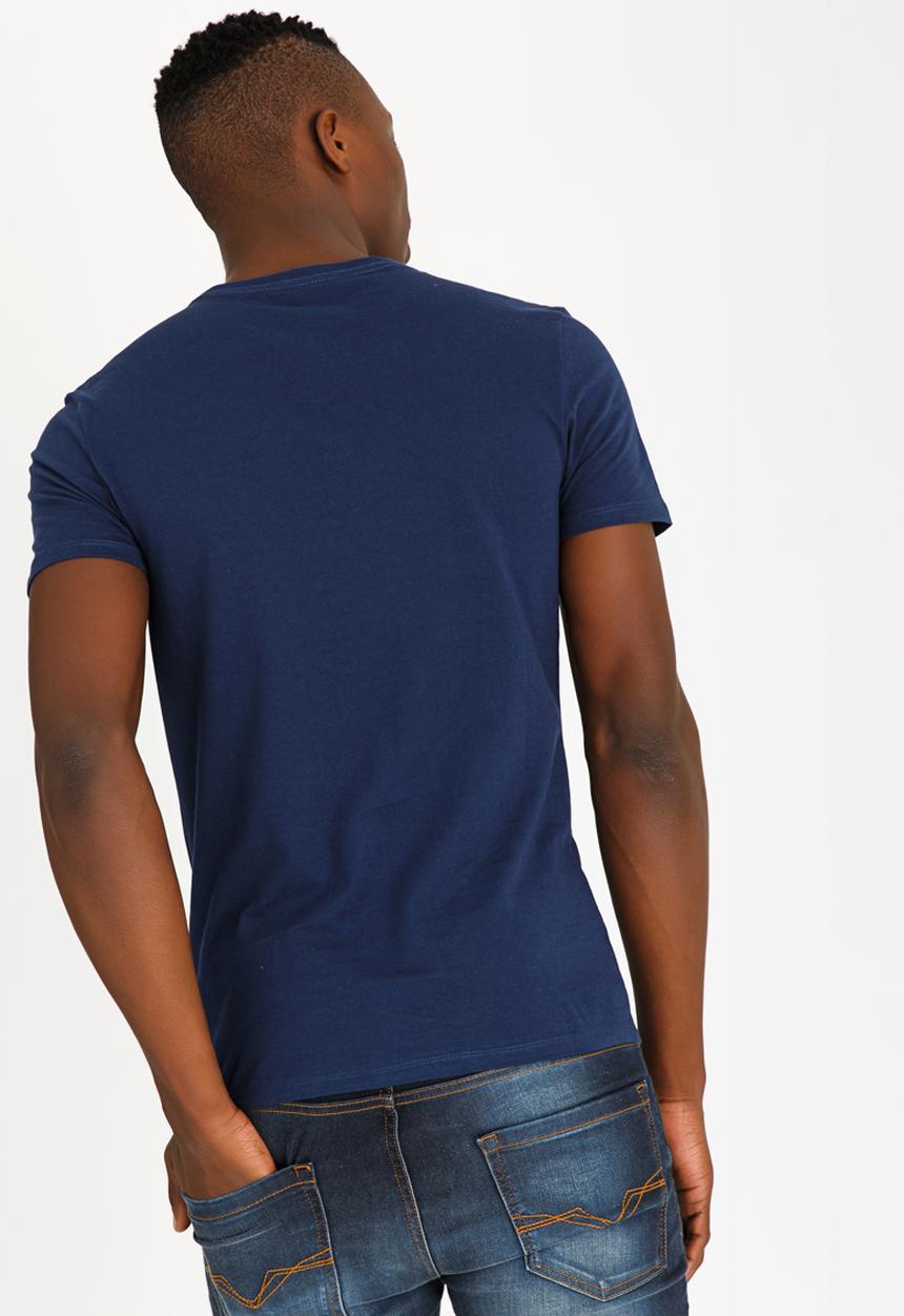 GUESS - Basic Classic Tri Cotton Tee Blue