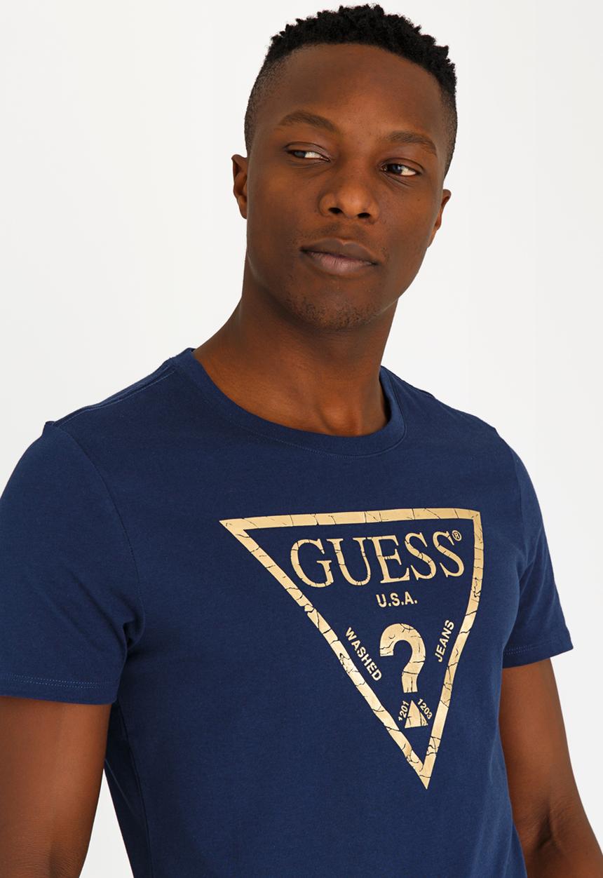 GUESS - Basic Classic Tri Cotton Tee Blue