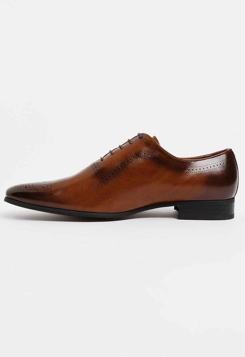 Gino Paoli - Medallion Toe Oxford Shoes Tan