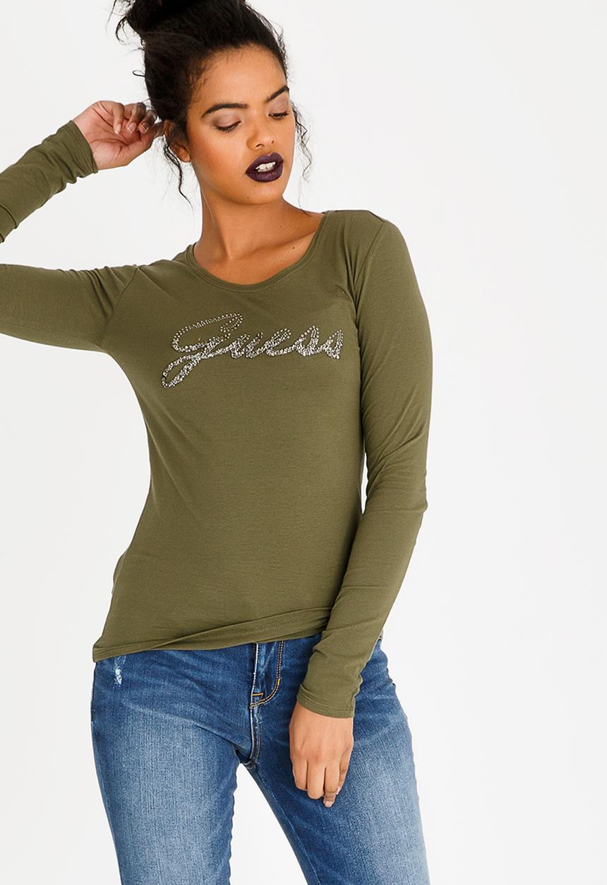 GUESS - Guess Logo Tee Khaki Green