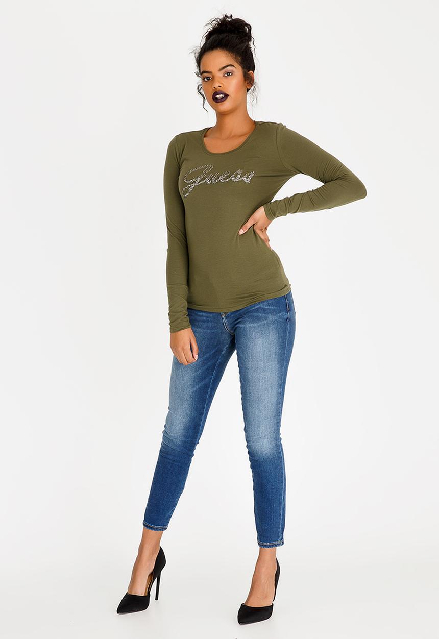 GUESS - Guess Logo Tee Khaki Green